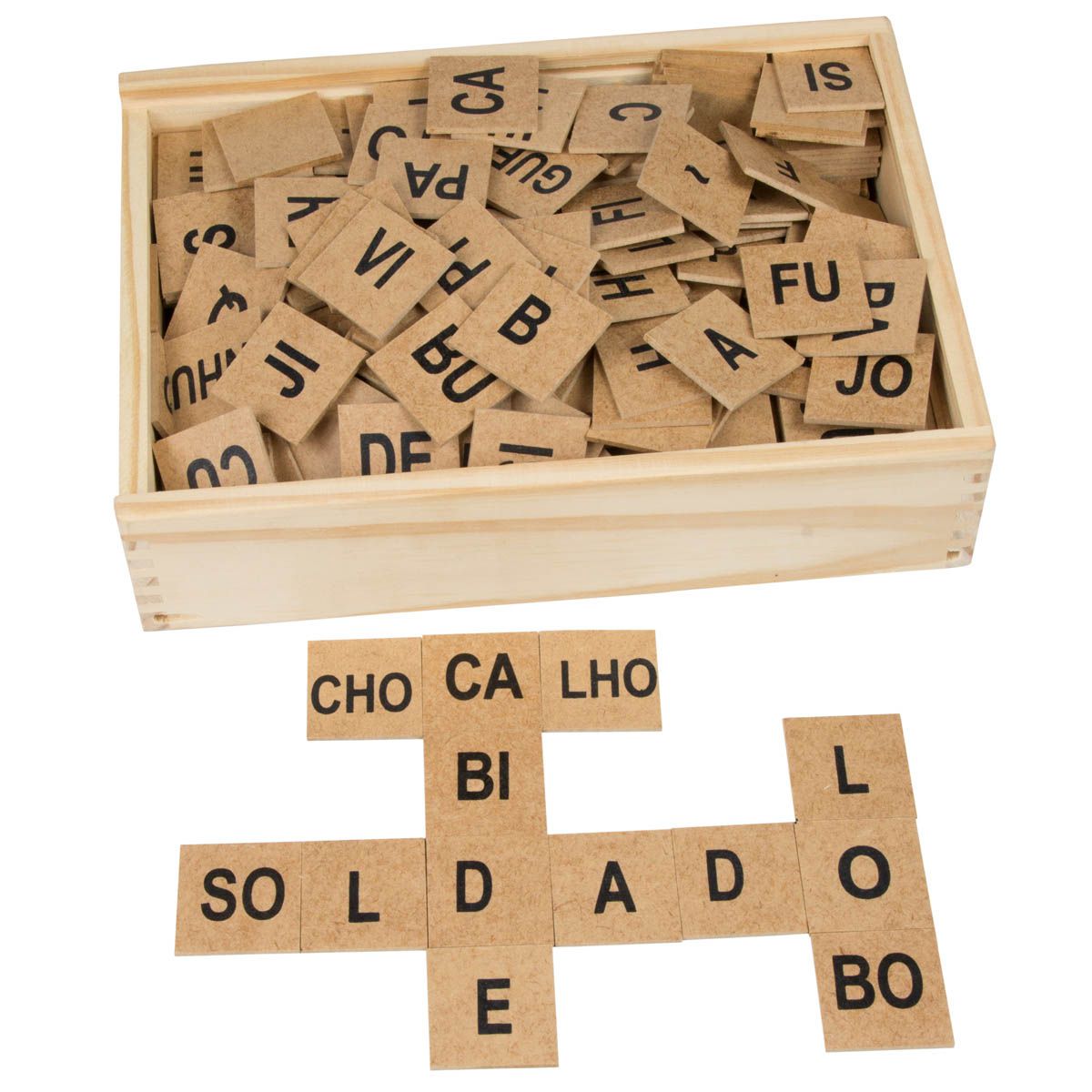 Jogo Educativo Alfabeto Silábico 360 pçs em MDF - Jottplay - Brinquedos E  Jogos Pedagógicos e Educativos