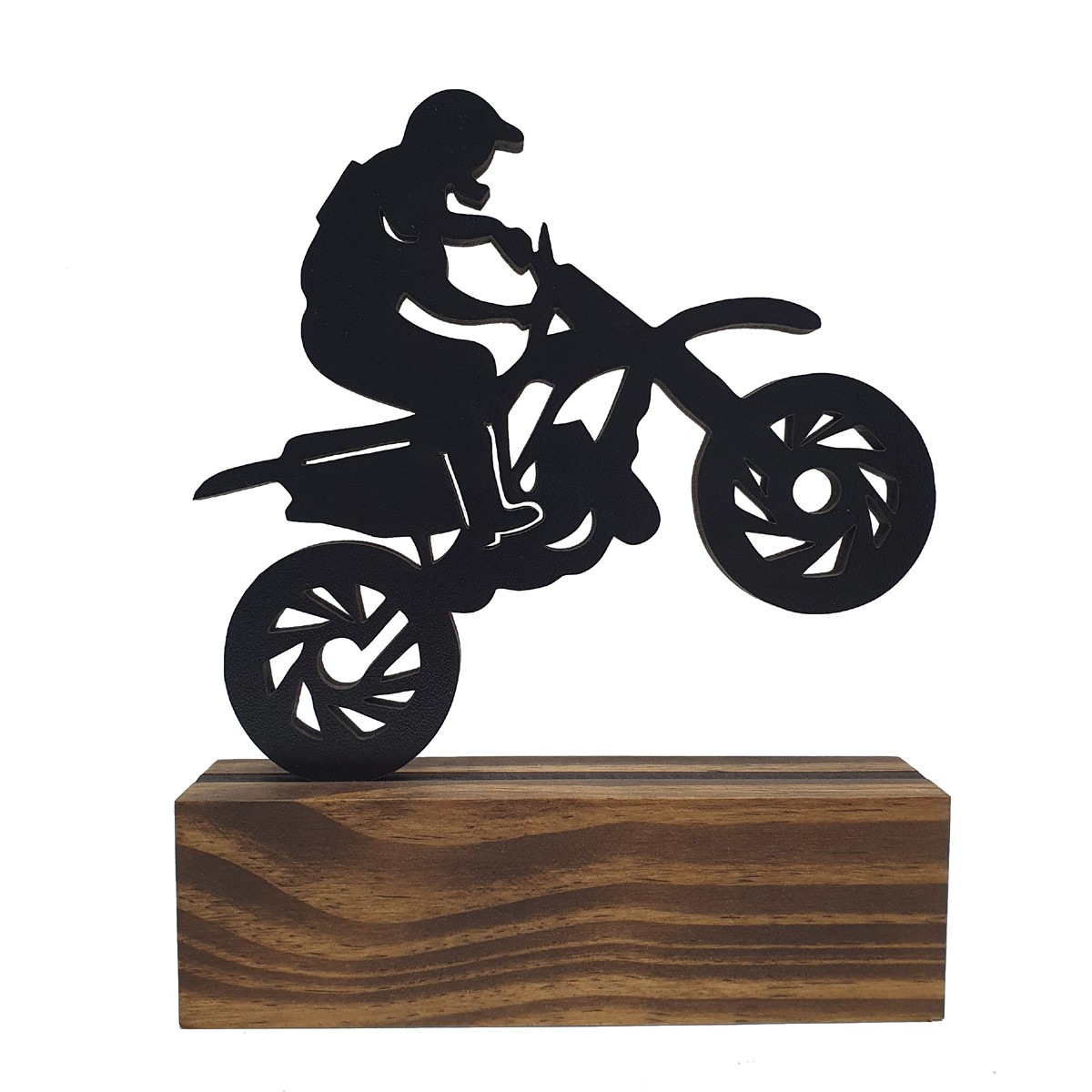 Enfeite de Mesa Moto Trilha 15 x 17,5 cm - Laser Decor Corte e