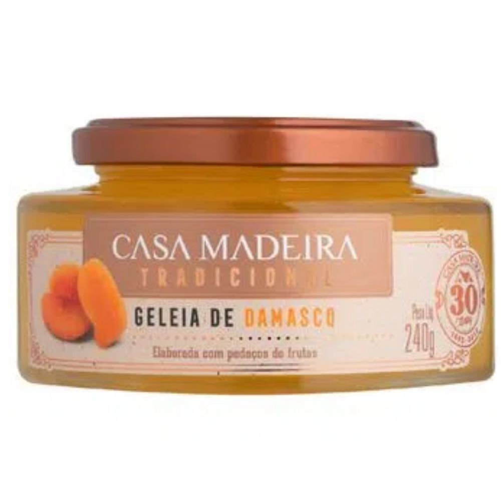 Geleia Gourmet de Damasco com Pedaços de Fruta 240g Casa Madeira -  Equilibrio Natural