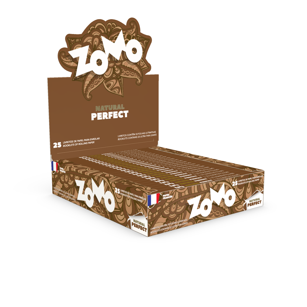 Caixa de Seda Zomo Natural Perfect Cx C/25 Livretos - Tabacaria