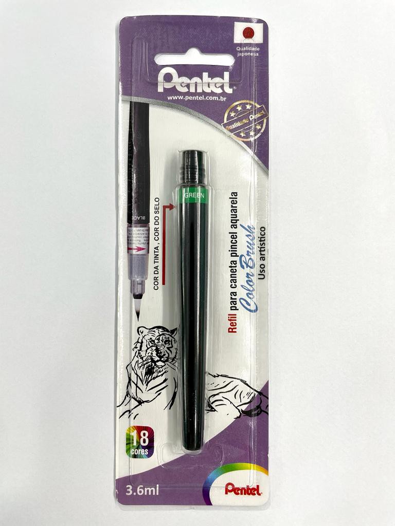 Refil Para Caneta Pincel Brush Pentel Aquarela Color Brush Verde - Big  Nunes Comercial