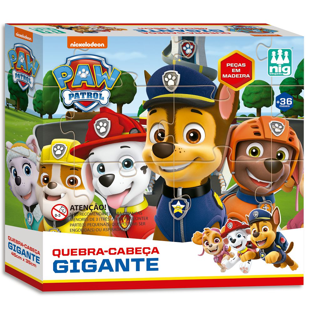 Quebra-Cabeça de Madeira Paw Patrol (Patrulha Canina) 30 pcs - Nig