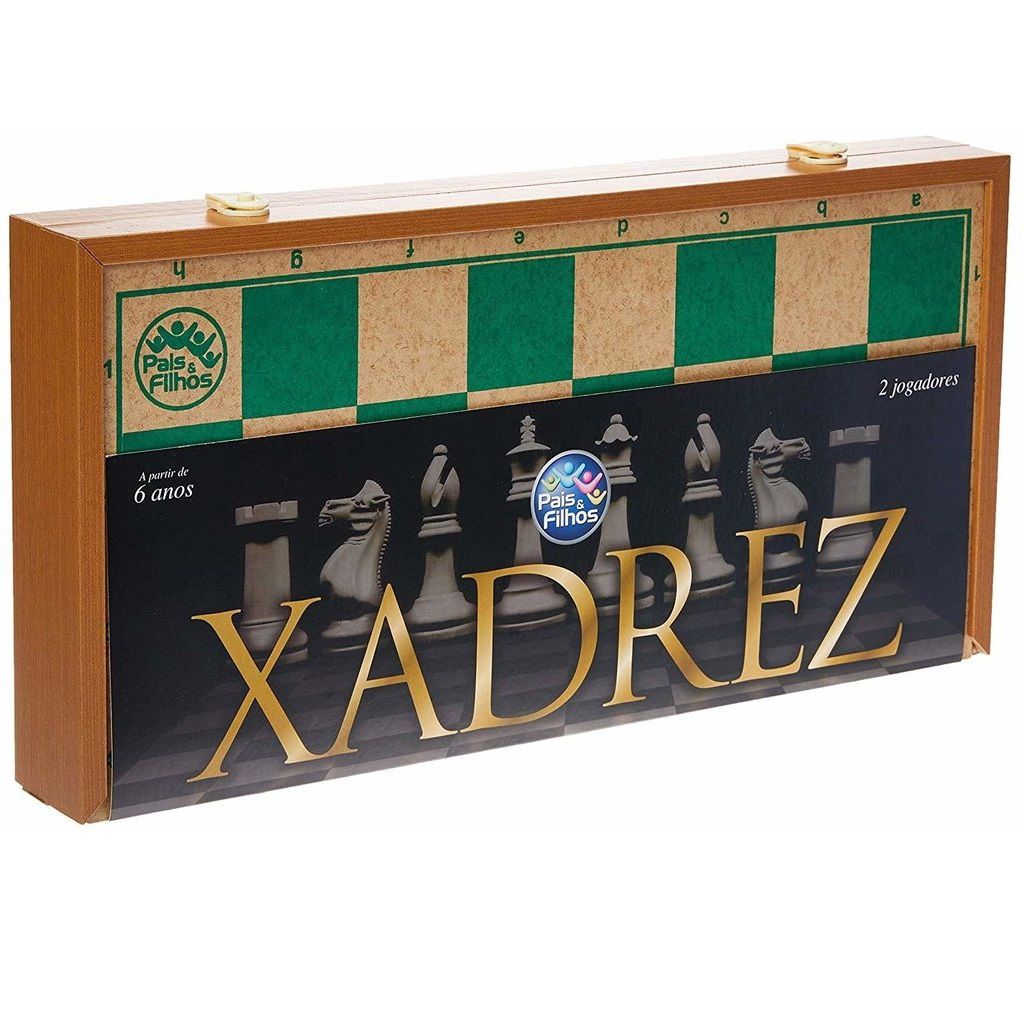 Jogo De Xadrez Oficial Todo Em Madeira Caixa Dobrável Oferta