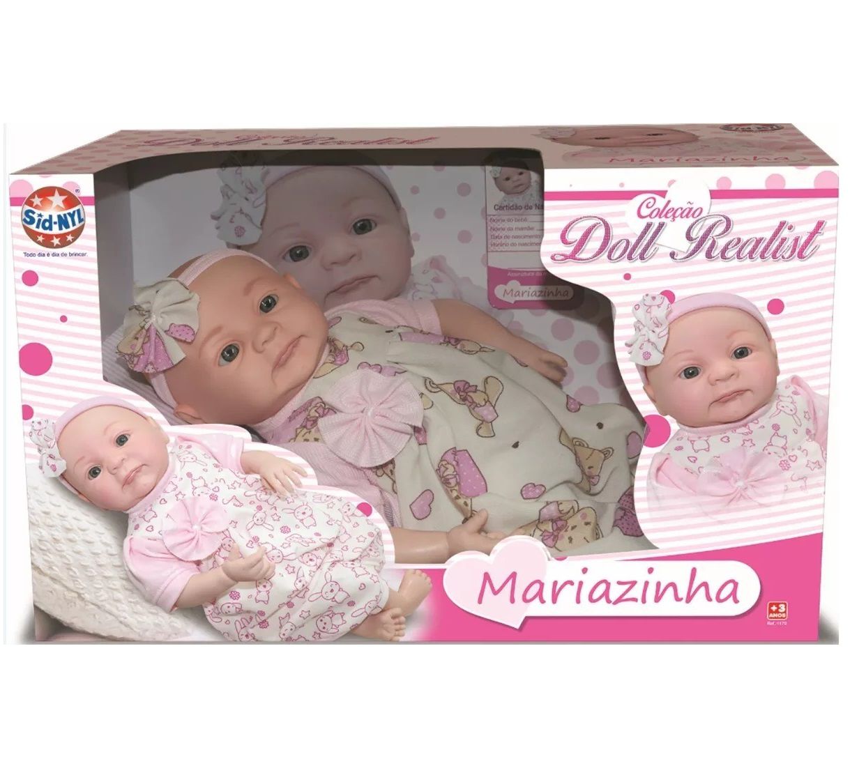 Boneca Coleção Doll Realist Mariazinha - Sid-Nyl - Happily Brinquedos