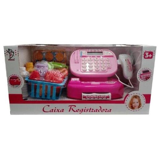 Caixa Registradora Rosa RC-394 - Fênix - Happily Brinquedos