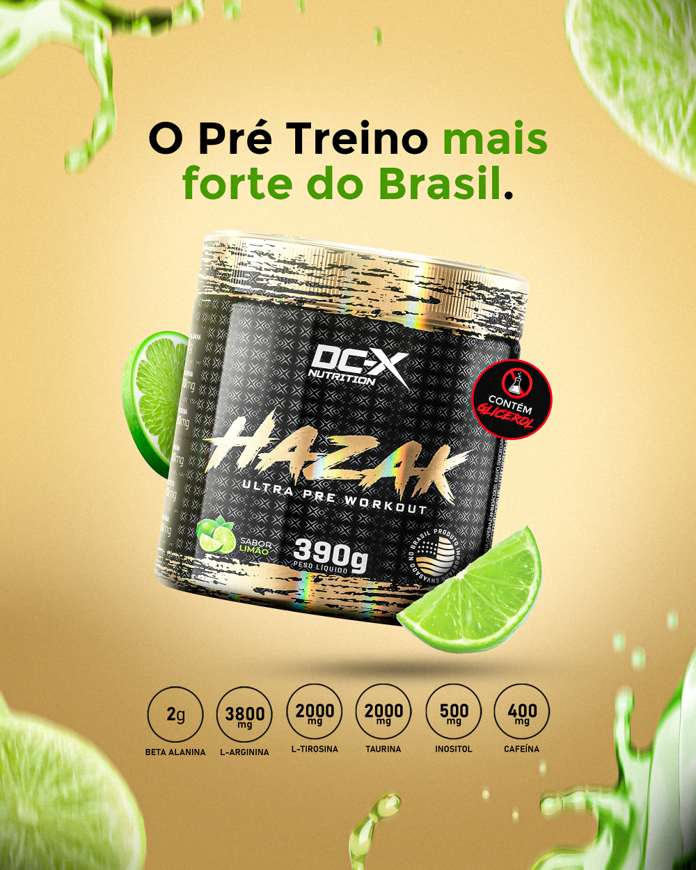Hazak Pré Workout (390g) - DCX NUTRITION - DCX Nutrition