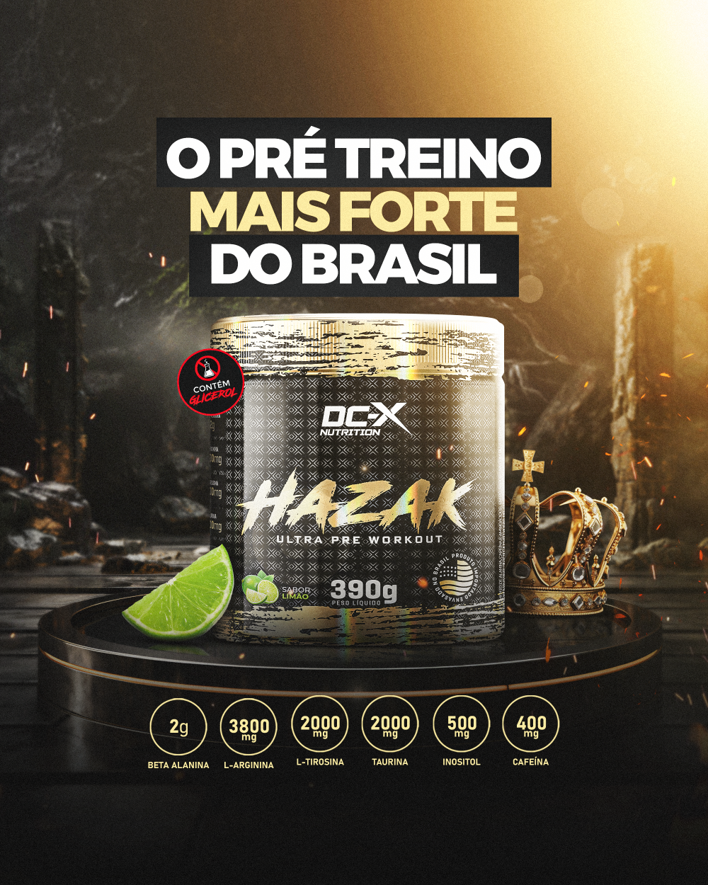 Hazak Pré Workout (390g) - DCX NUTRITION - DCX Nutrition