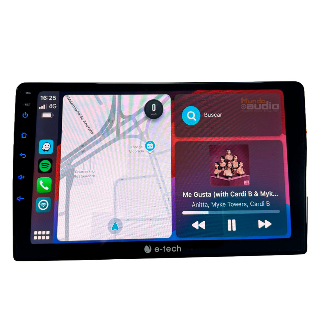 Central Multimídia 9" Renault Sandero Logan Carplay Android Auto ...