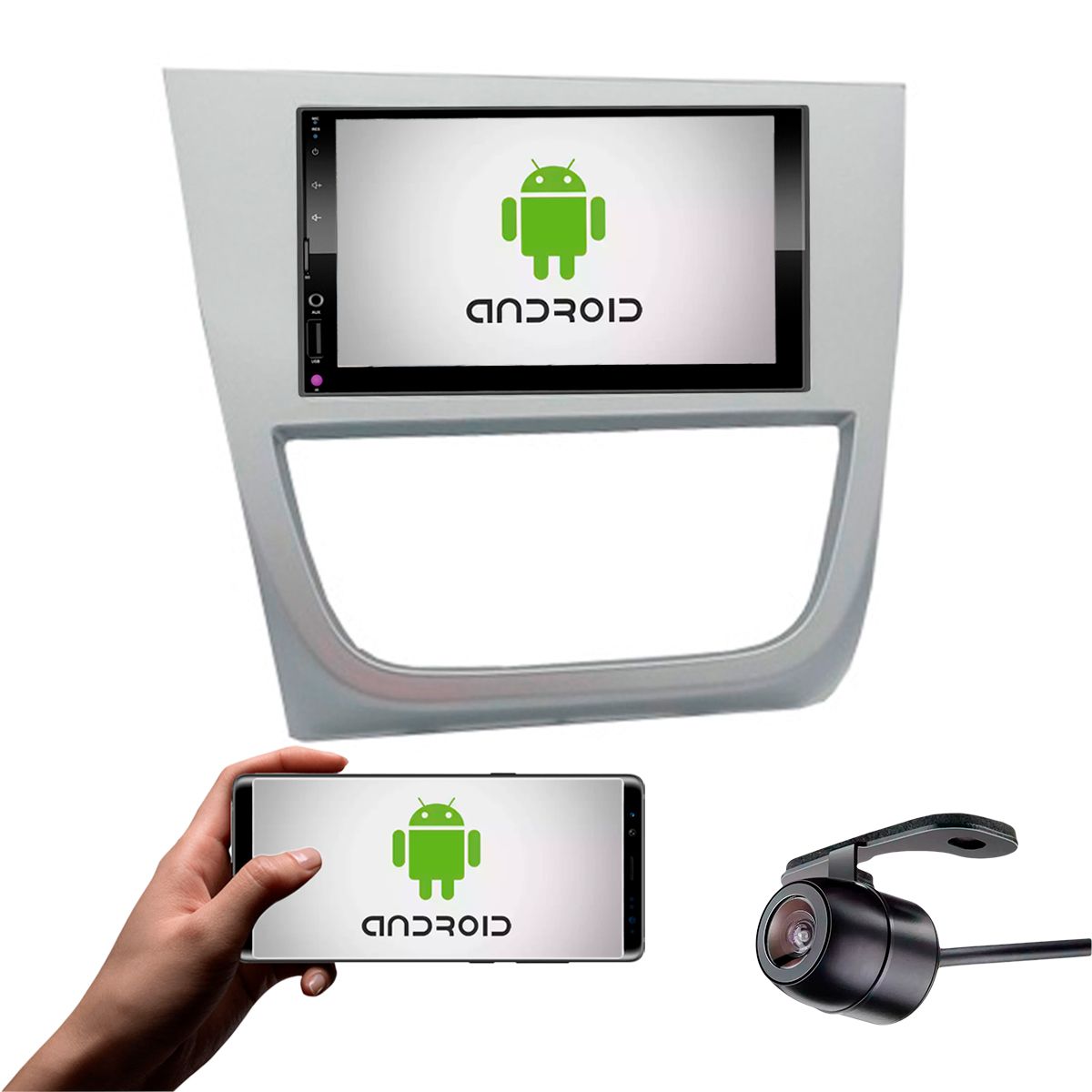 Kit Multimídia Android e Moldura Fiamon para Uno e Fiorino