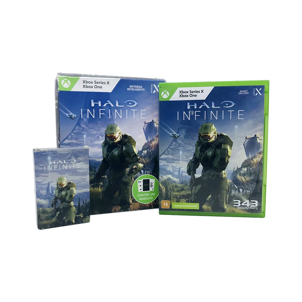 halo infinite jogo xbox one series x com baralho exclusivo e caixa