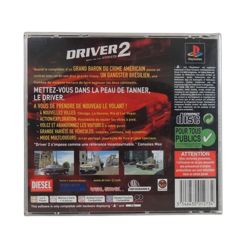Driver 2 : Back On The Streets - Best Of Infogrames - Sony PS1 (PAL) - Complet