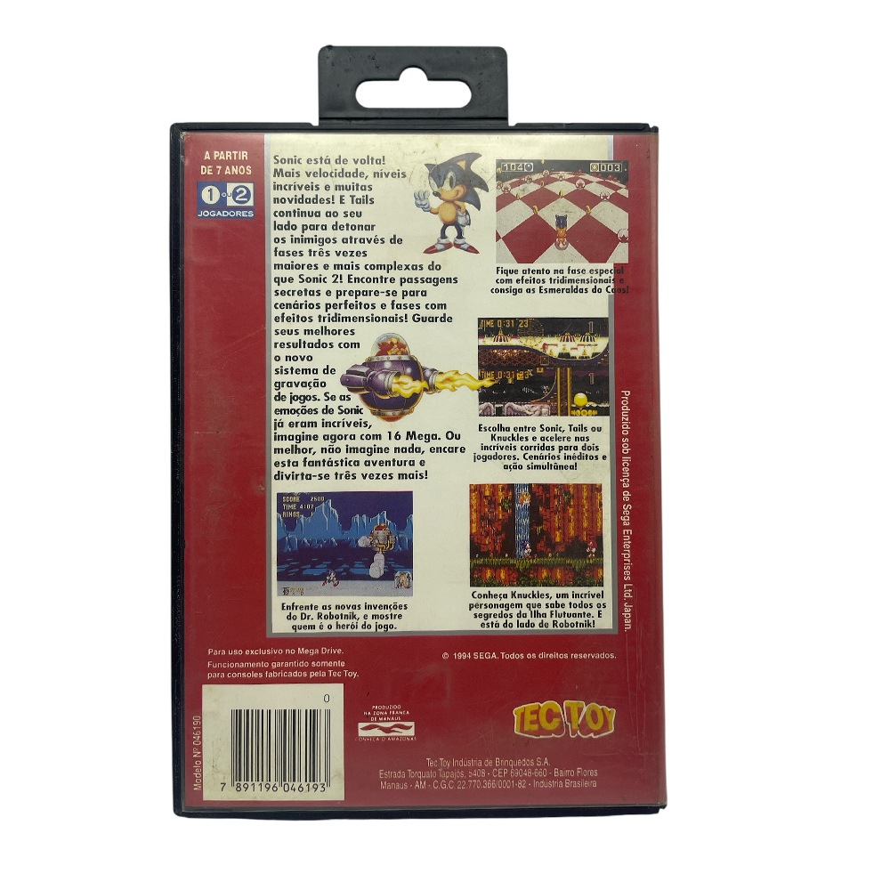 Jogo Sonic the Hedgehog 3 - Mega Drive - MeuGameUsado