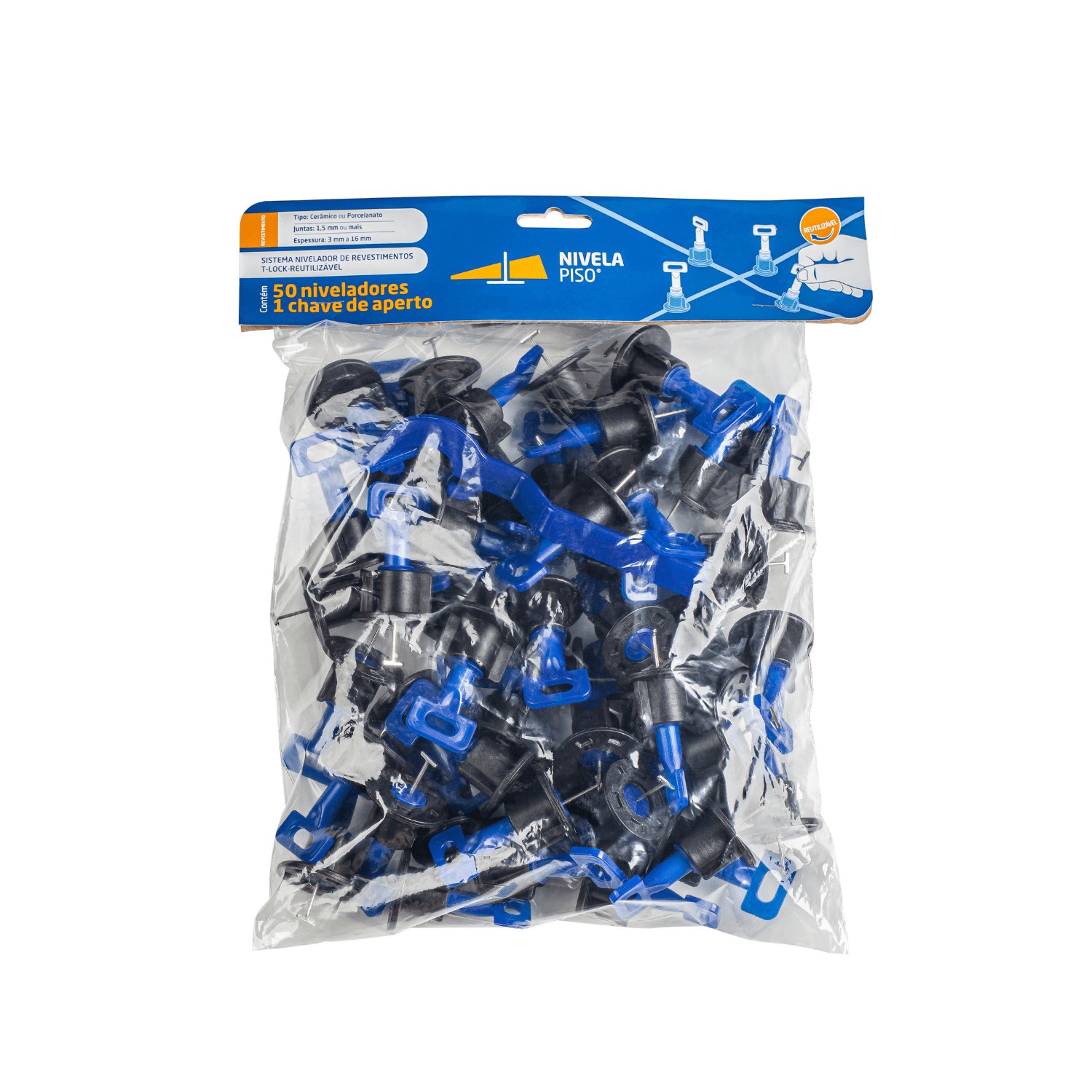 Nivelador de Piso Reutilizável T-Lock (50pçs) - Compre Aqui