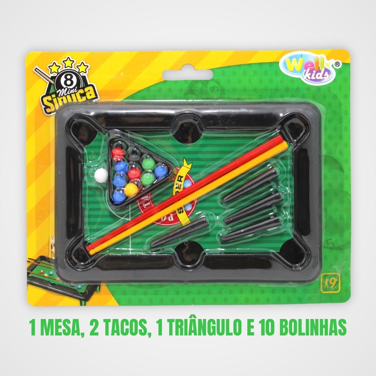 Brinquedo Infantil Jogo de Sinuca p/ criancas c/Taco E Bolas