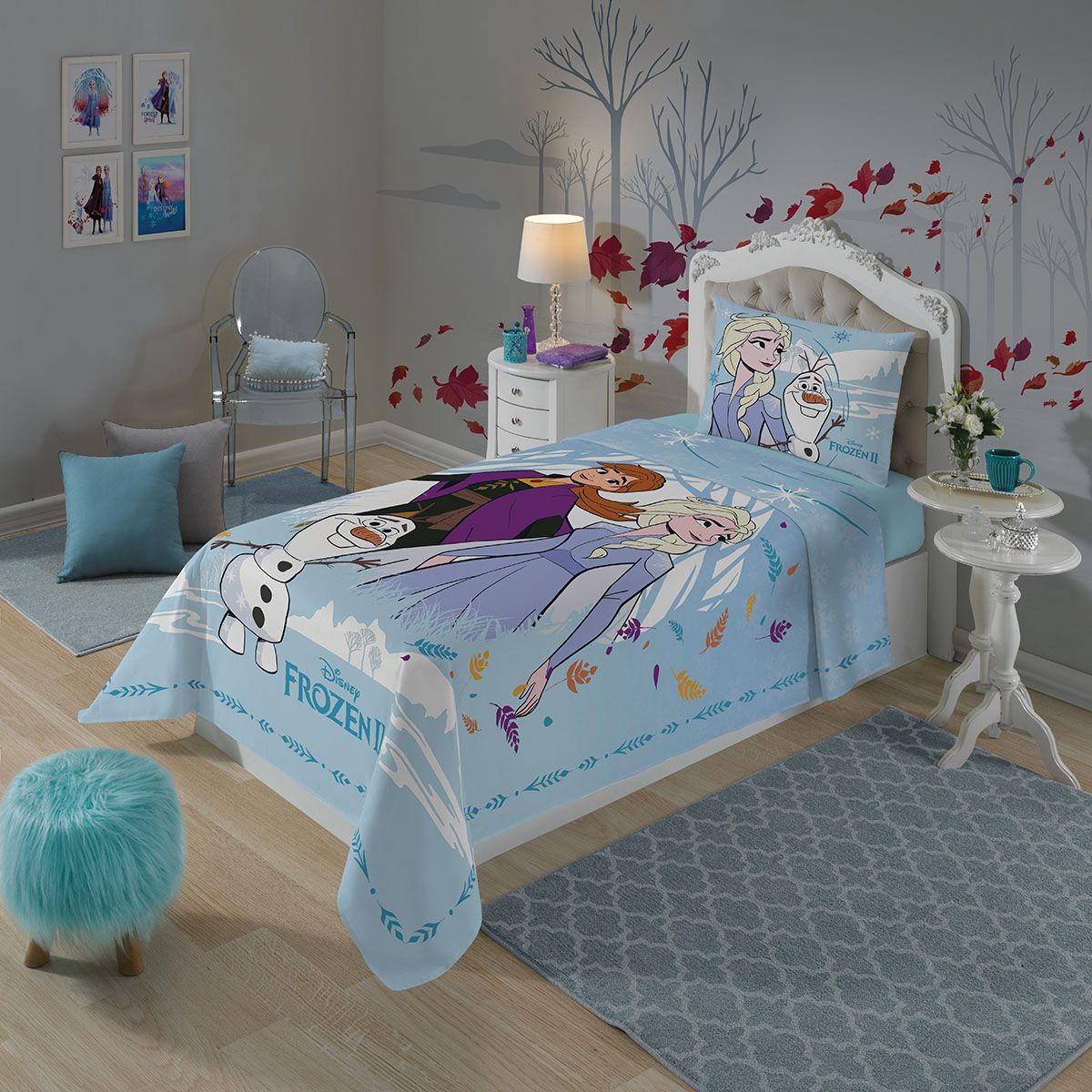 Jogo de Cama Frozen Elsa Solteiro 2 Peças 150x220cm - Portallar - lojasmel