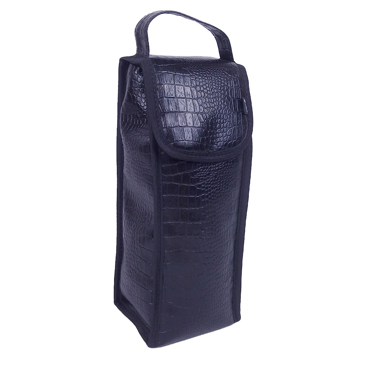 Porta Vinho Térmico Crocodilo Preto com miolo anti vazamento - Gicalli