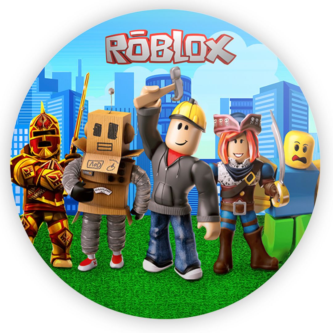 Painel Redondo Tecido Sublimado Roblox 1,5 De Diam em Promoção na