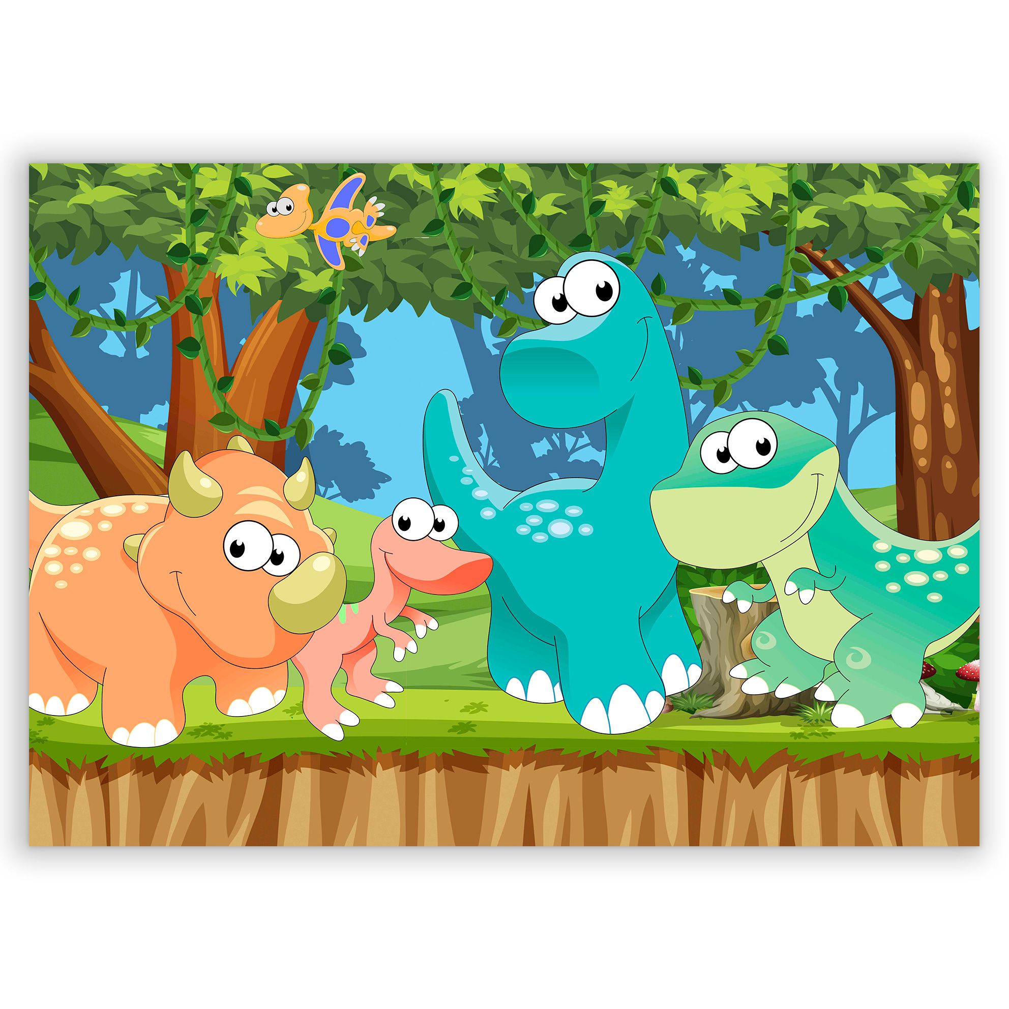 Painel Retangular Dinossauro Dino Baby Cute Sublimado 1,5m x 2,2m