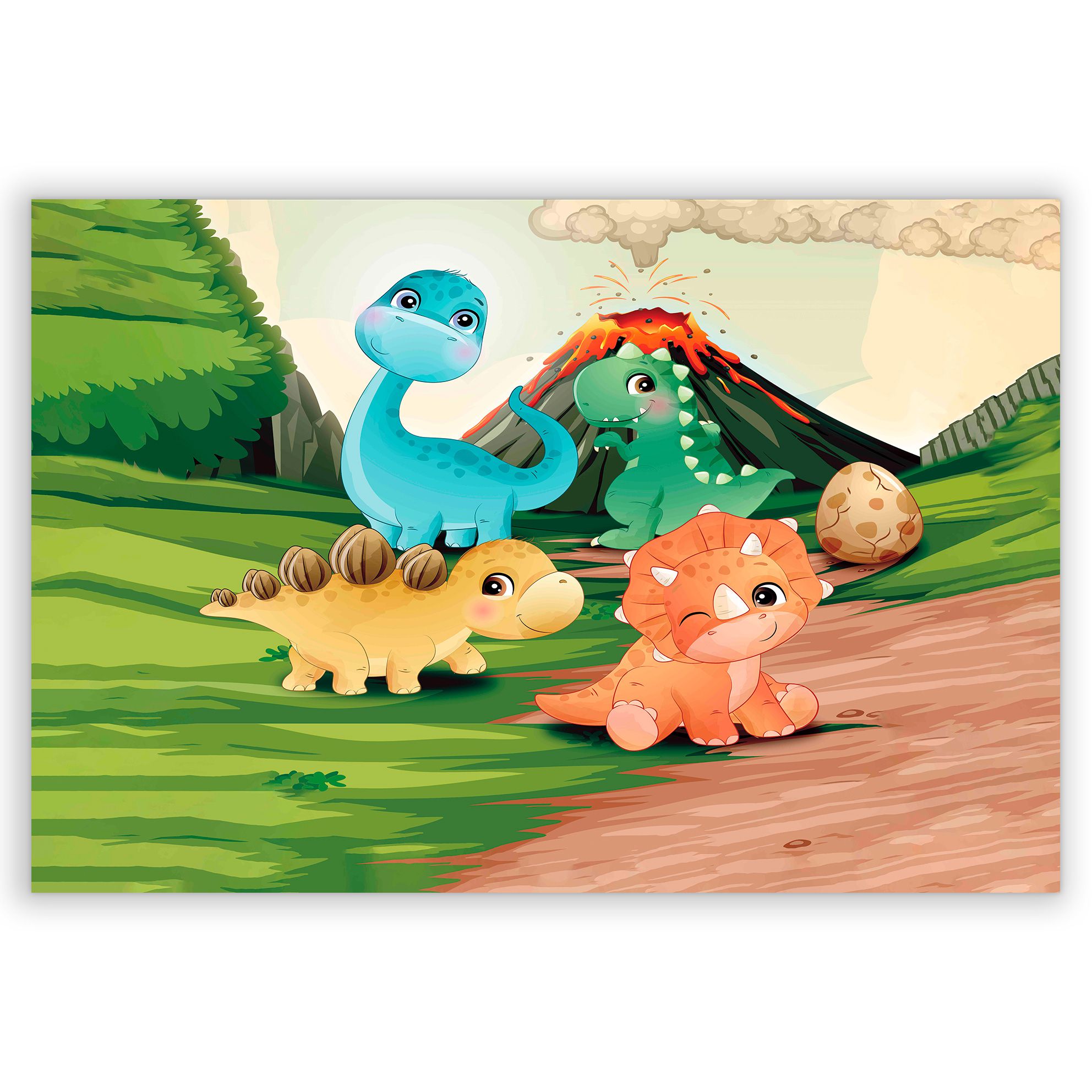 Painel Retangular Dinossauro Dino Baby Cute Sublimado 1,5m x 2,2m