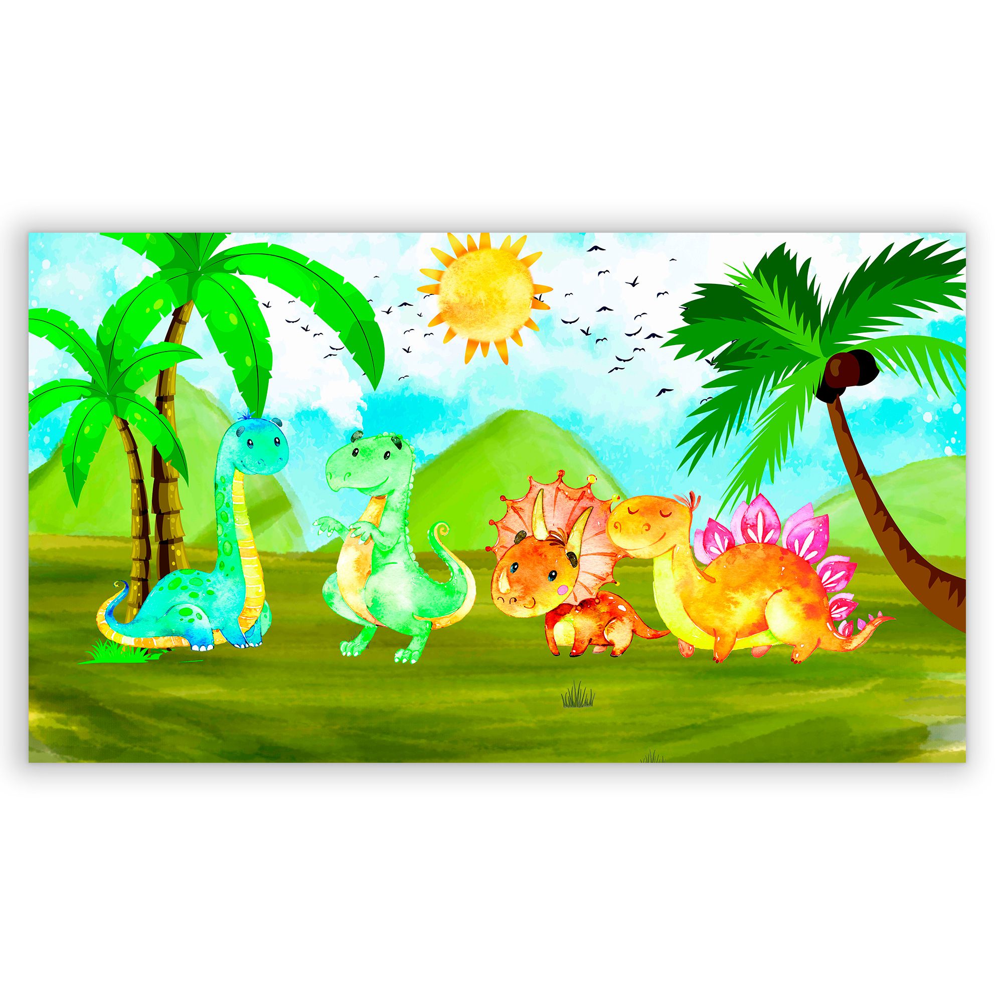 Painel Retangular Dinossauro Dino Baby Cute Sublimado 1,5m x 2,2m