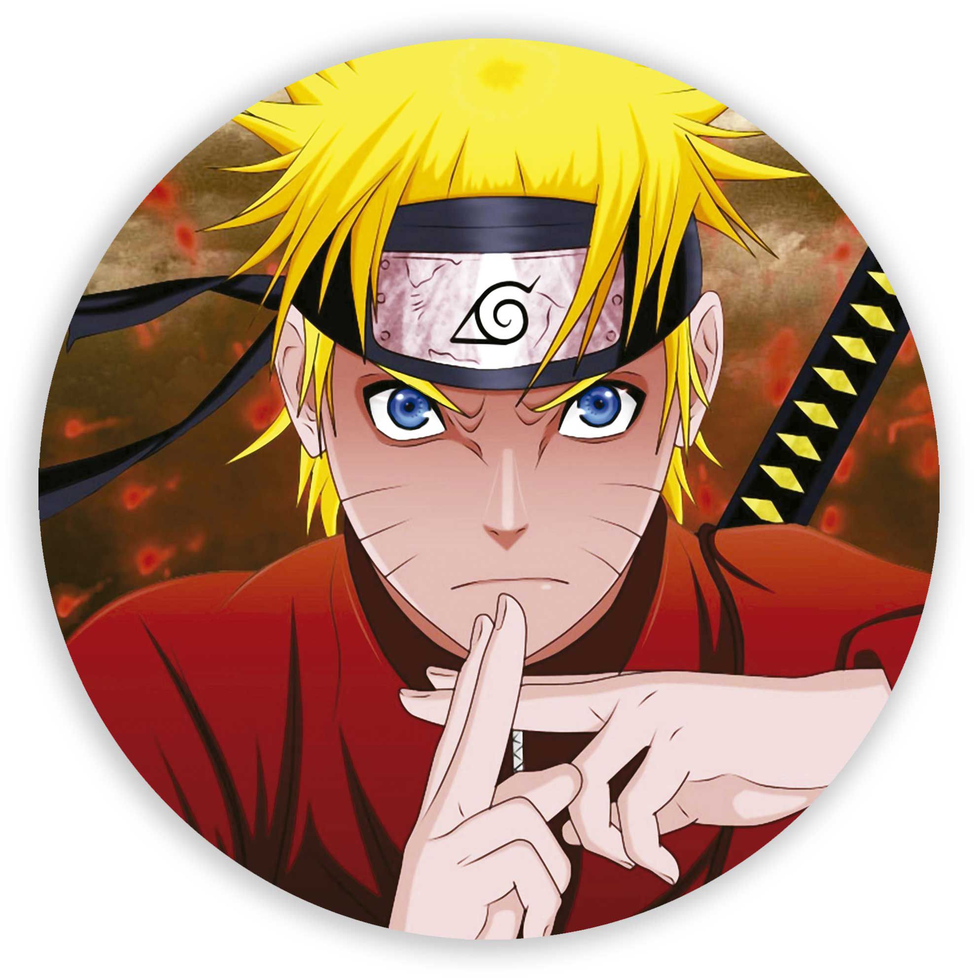 Painel Redondo Tecido Sublimado 3D Naruto Kakashi Hatake FRD-4466