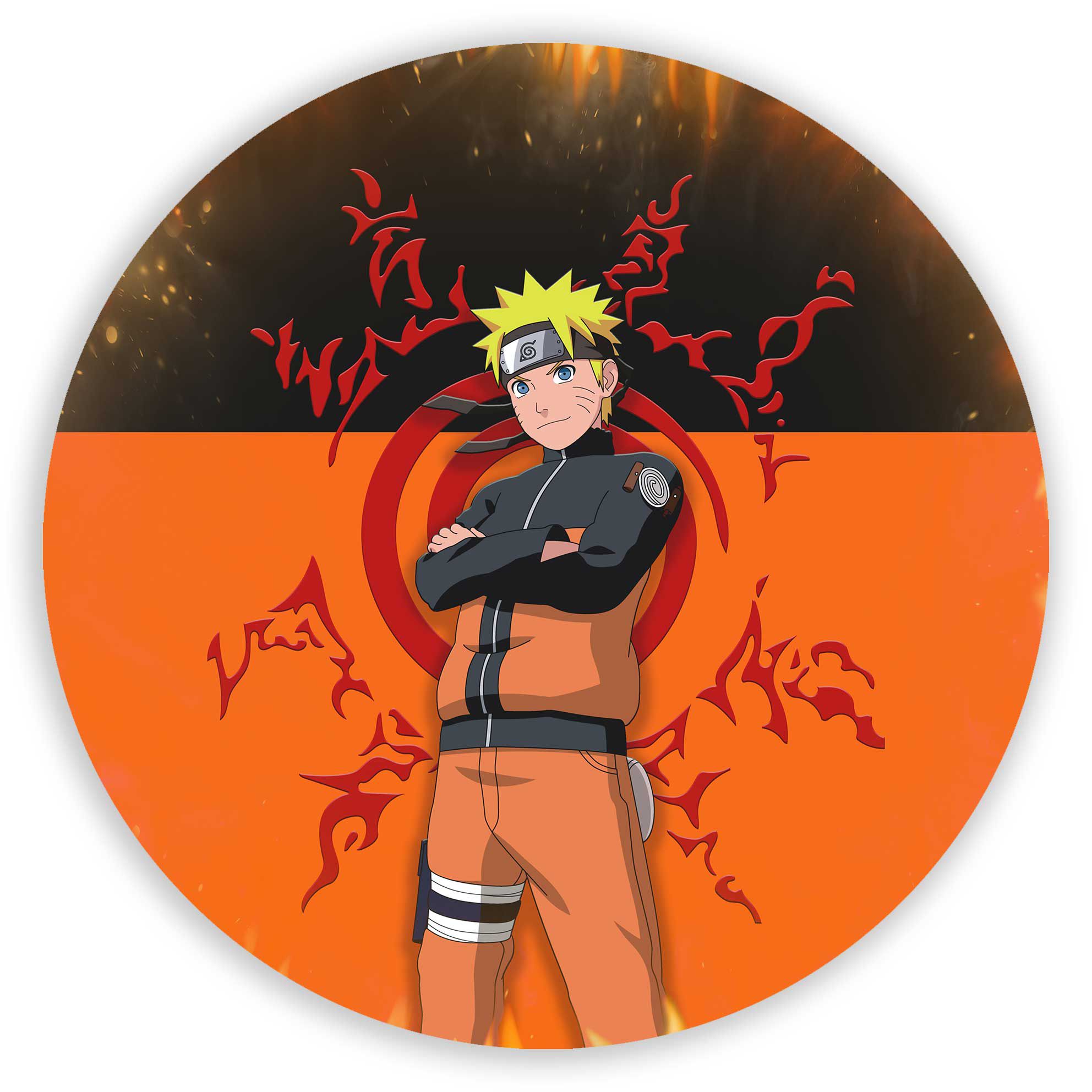 Painel Redondo Tecido Sublimado 3D Naruto Kakashi Hatake FRD-4466
