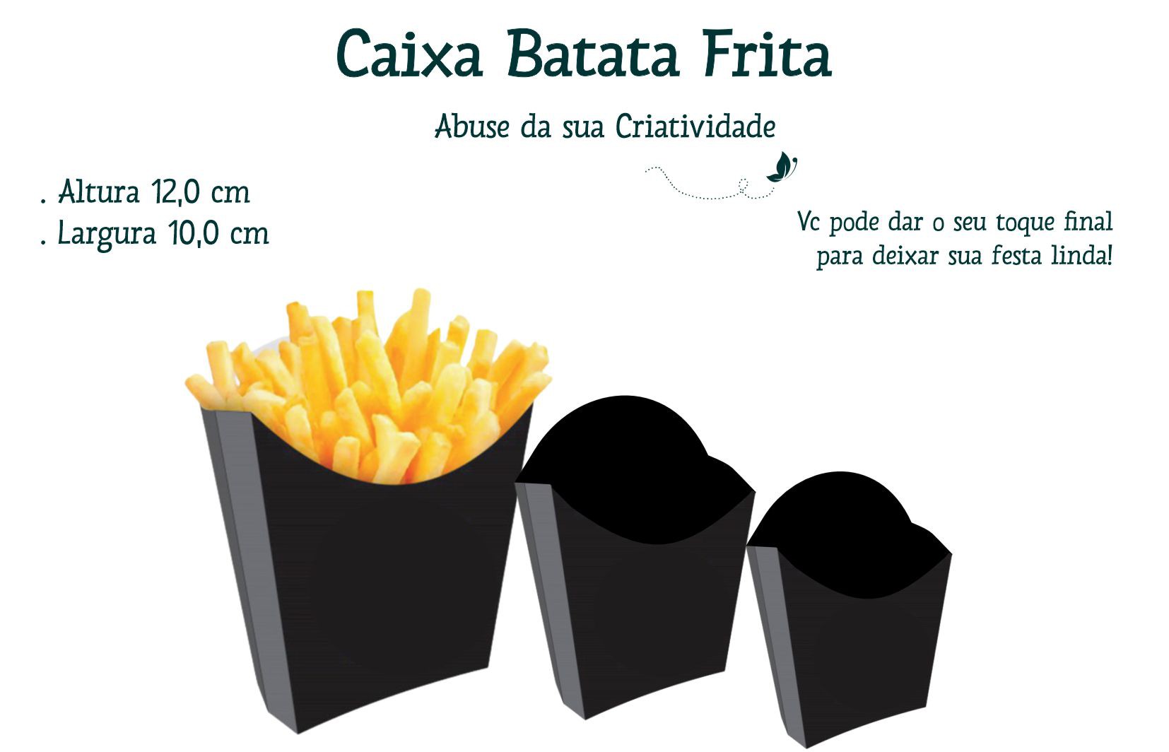 Caixa Embalagem Cone Batata Frita