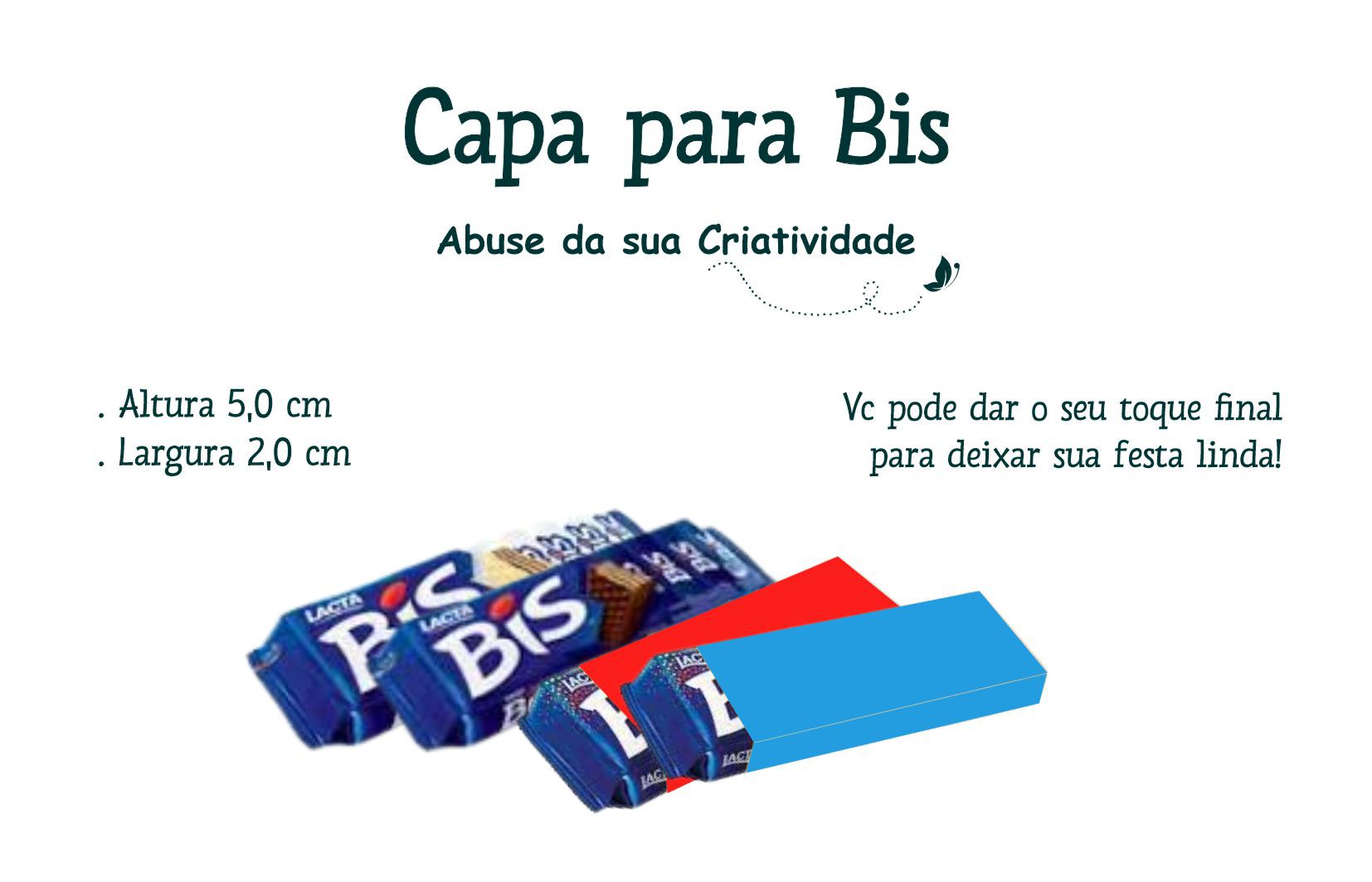 Bis caixa com 5 unidades personalizado