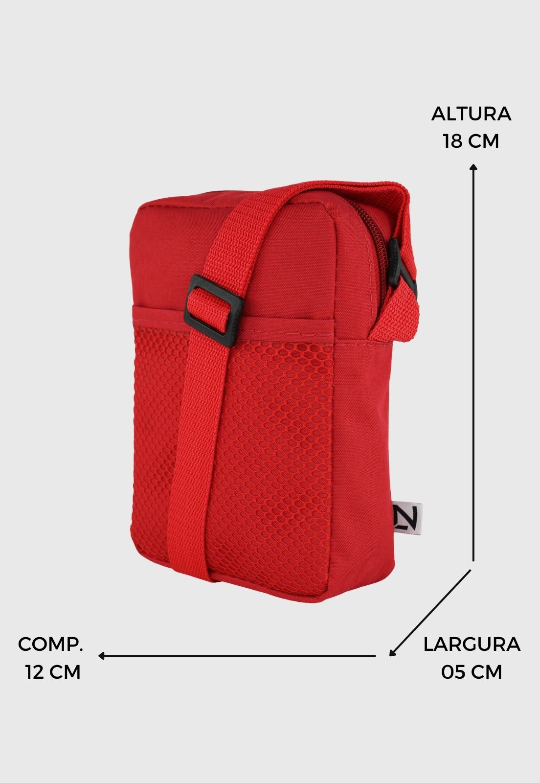 Shoulder Bag Bolsa Transversal Básica de Nylon Vermelha B065