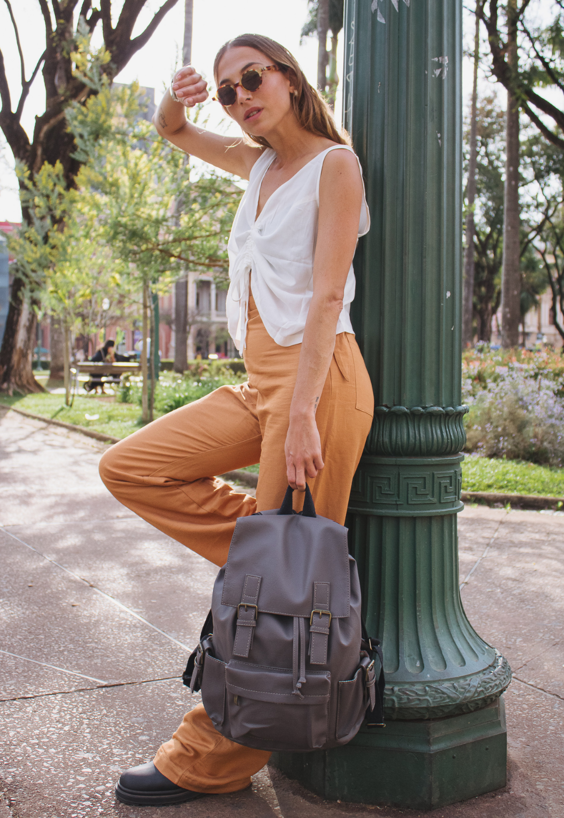 Mochila Executiva Vintage Cinza 085 - Lenna's: Pastas, Mochilas