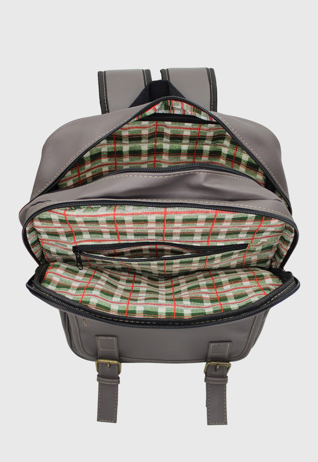 Mochila Executiva Vintage Masculina Feminina Cinza LE03 - Lenna's