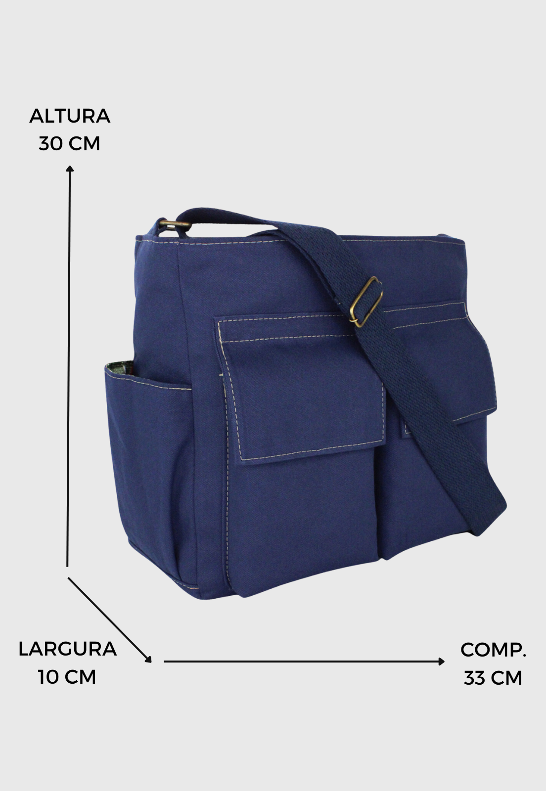 Lenna's Bolsa Tote Bag Tiracolo de Lona Tamanho Grande Azul A023