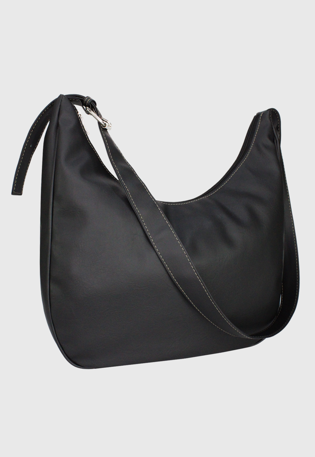 Hobo Bag Bolsa Transversal Tamanho Grande Casual Preta LE11