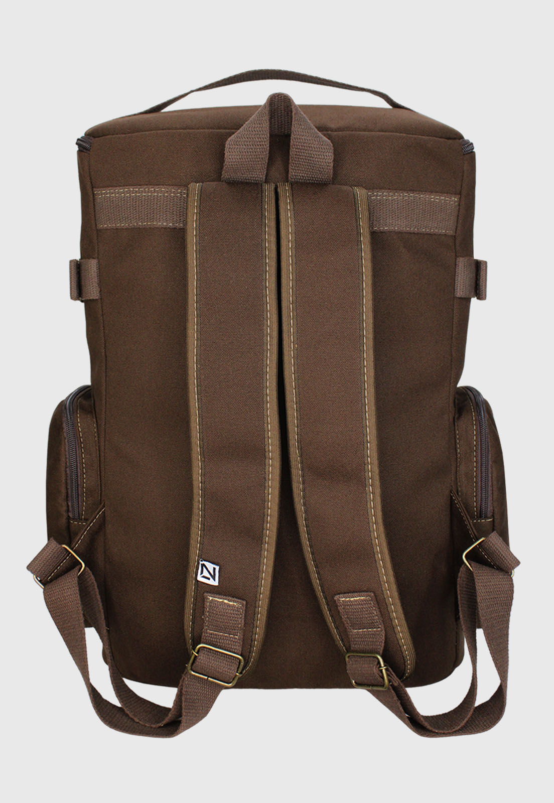 Lenna's Mochila de Lona Grande Masculina Feminina Marrom LE13