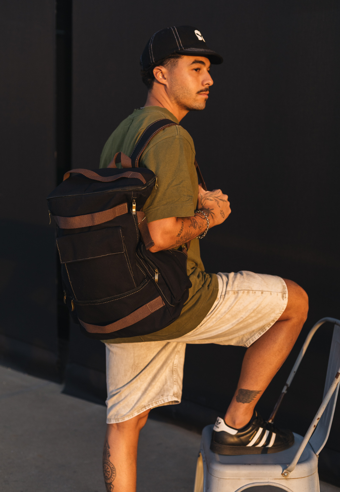 Lenna's Mochila de Lona Grande Masculina Feminina Bordô LE13
