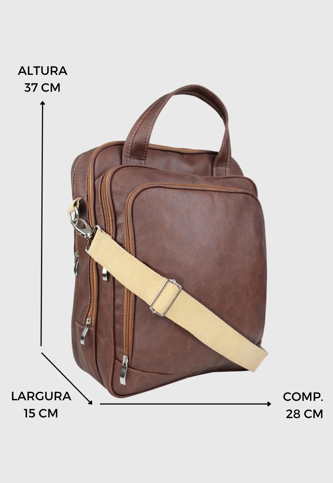 Bolsa Mochila Pasta Transversal Material Sintético Caramelo A001