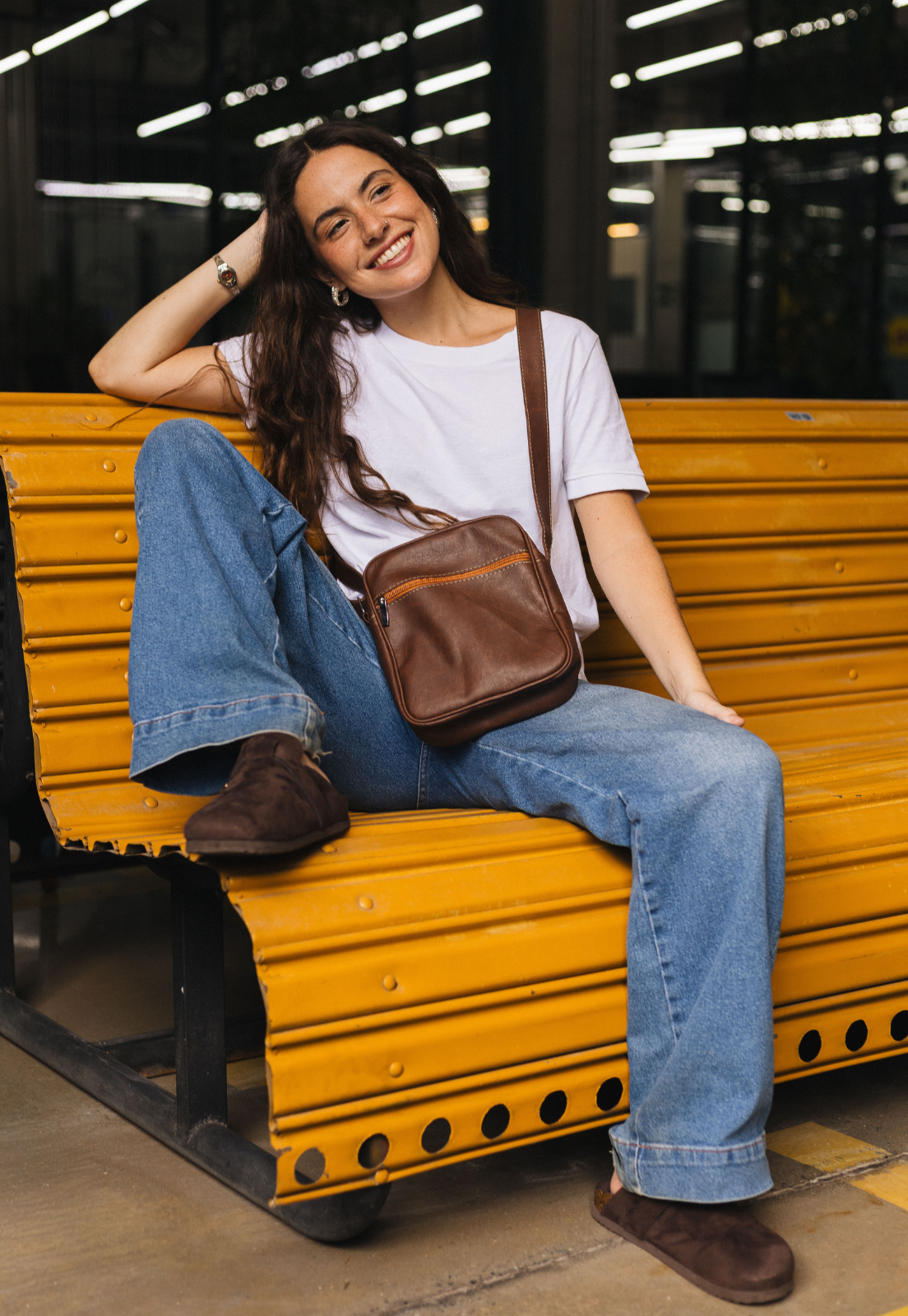 Shoulder Bag Bolsa Transversal Pequena Caramelo L084 - Lenna's