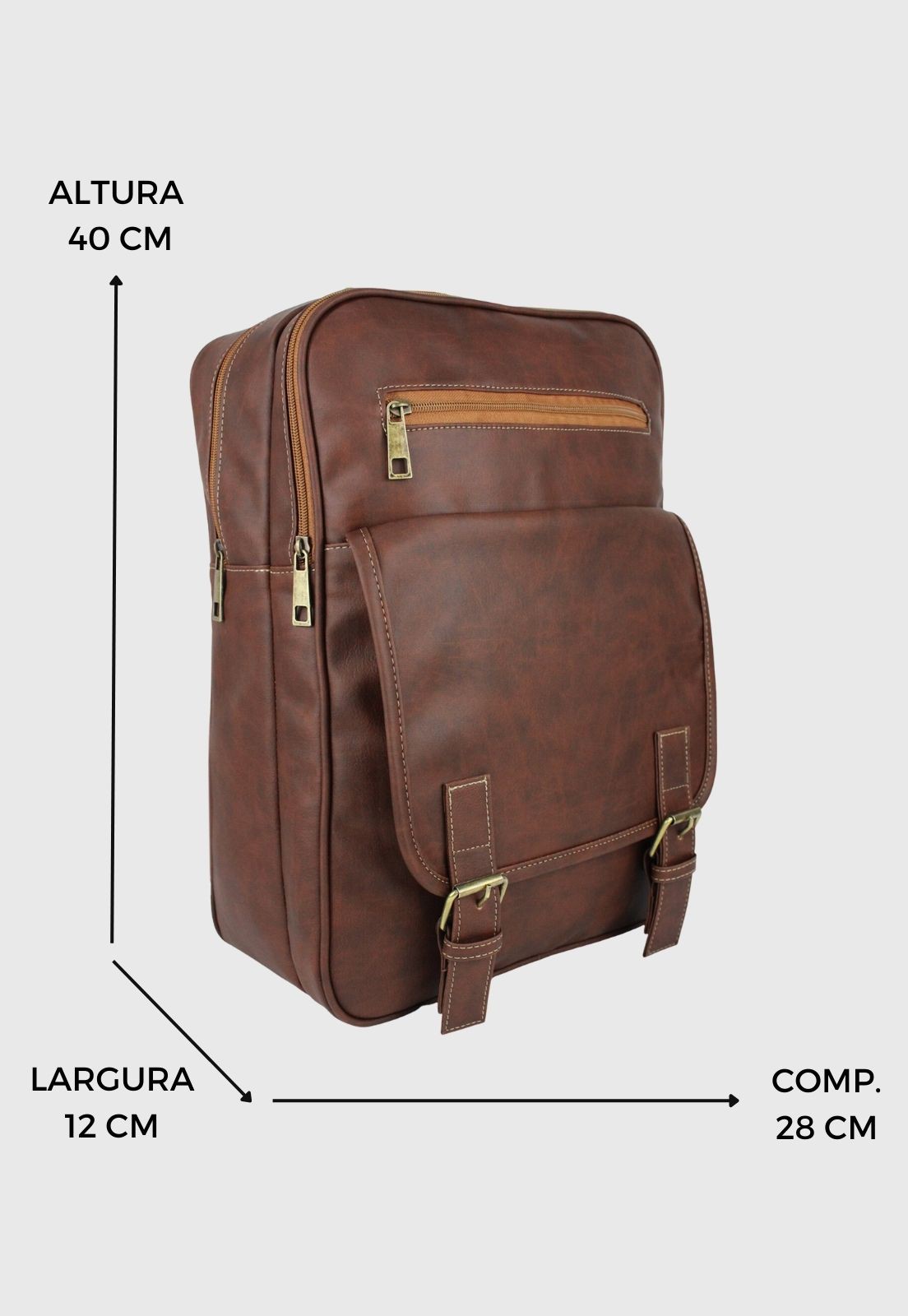 Mochila Executiva Vintage Masculina Feminina Caramelo LE03
