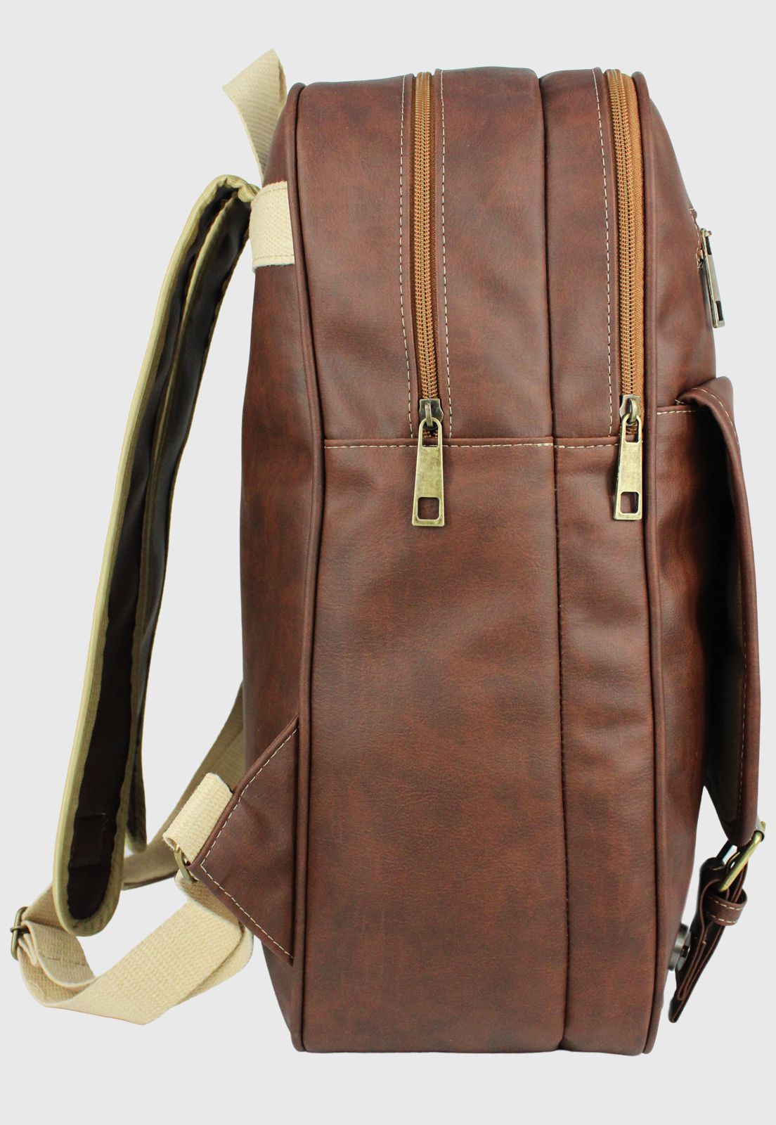 Mochila Executiva Vintage Masculina Feminina Caramelo LE03