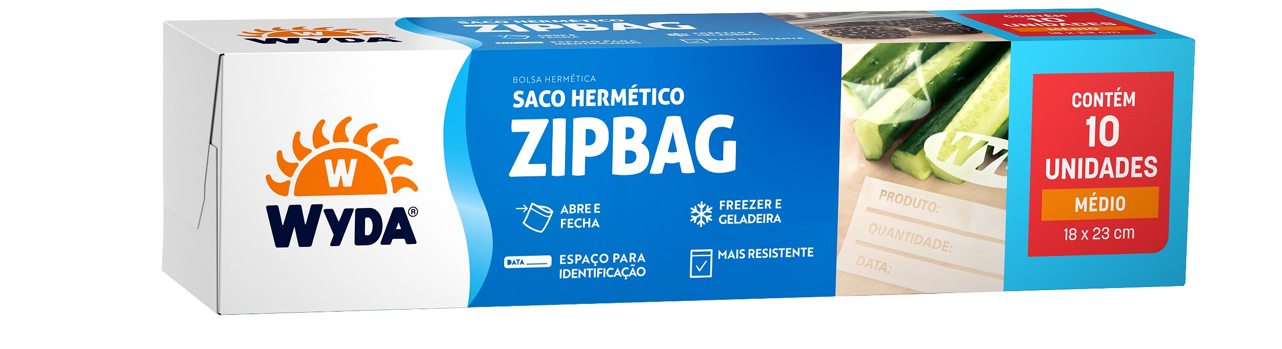 SACO C/ FECHO ZIP MEDIO - 6 UNIDADES - Wyda Embalagens