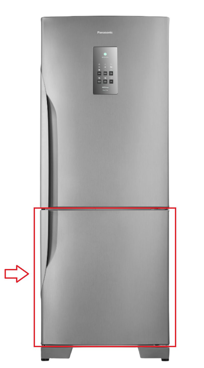 Porta Freezer Refrigerador Panasonic NRBB53PV3 Aço Escovado Loja