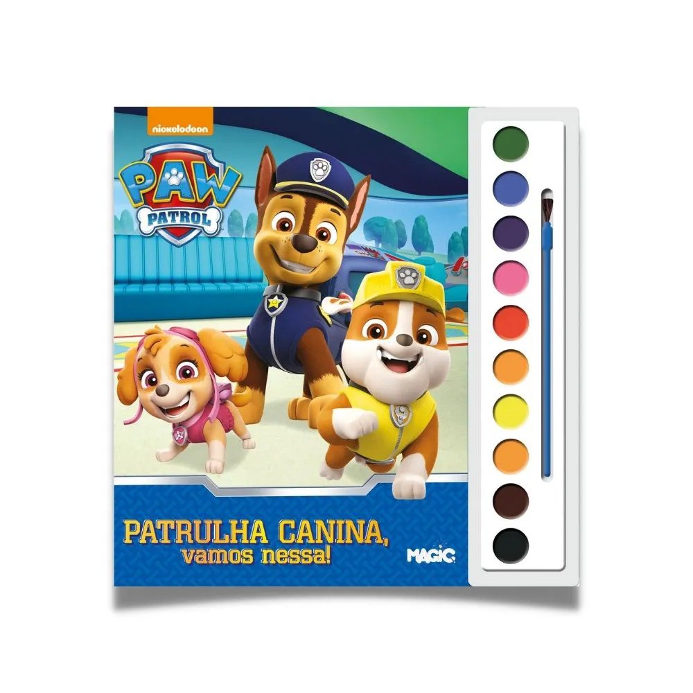 Livro Infantil Colorir Patrulha Canina com Canetinha e Adesivo - Magic Kids