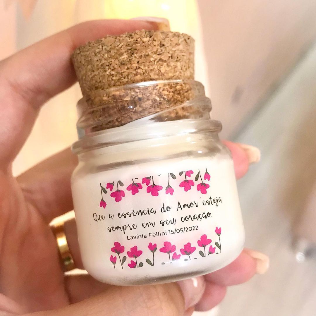 Mini Vela Aromática Lembrancinhas Personalizadas Essência do Amor A
