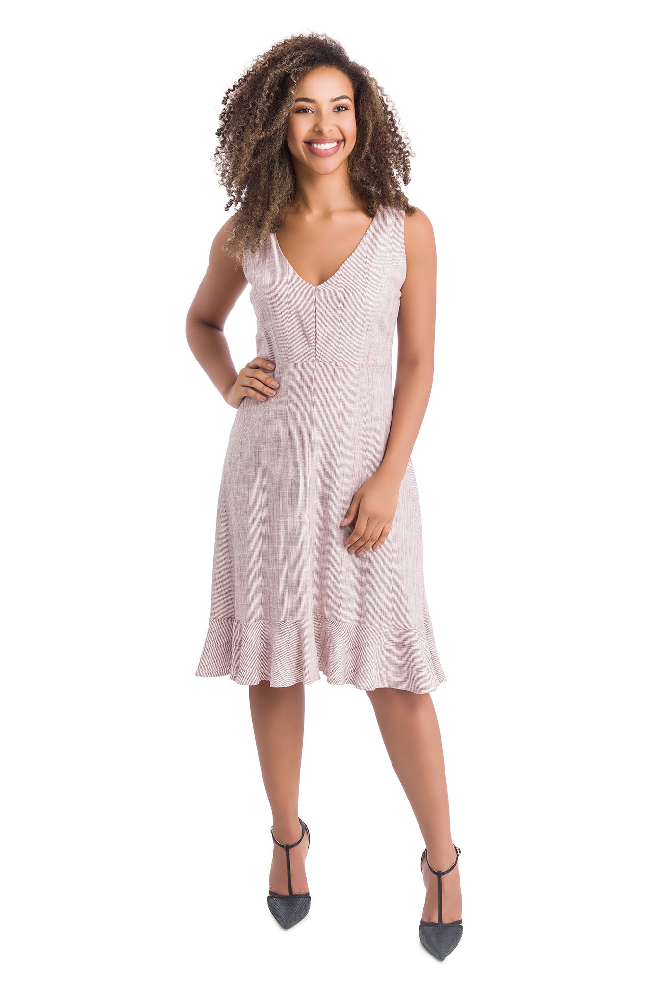 Vestido evase hotsell decote v