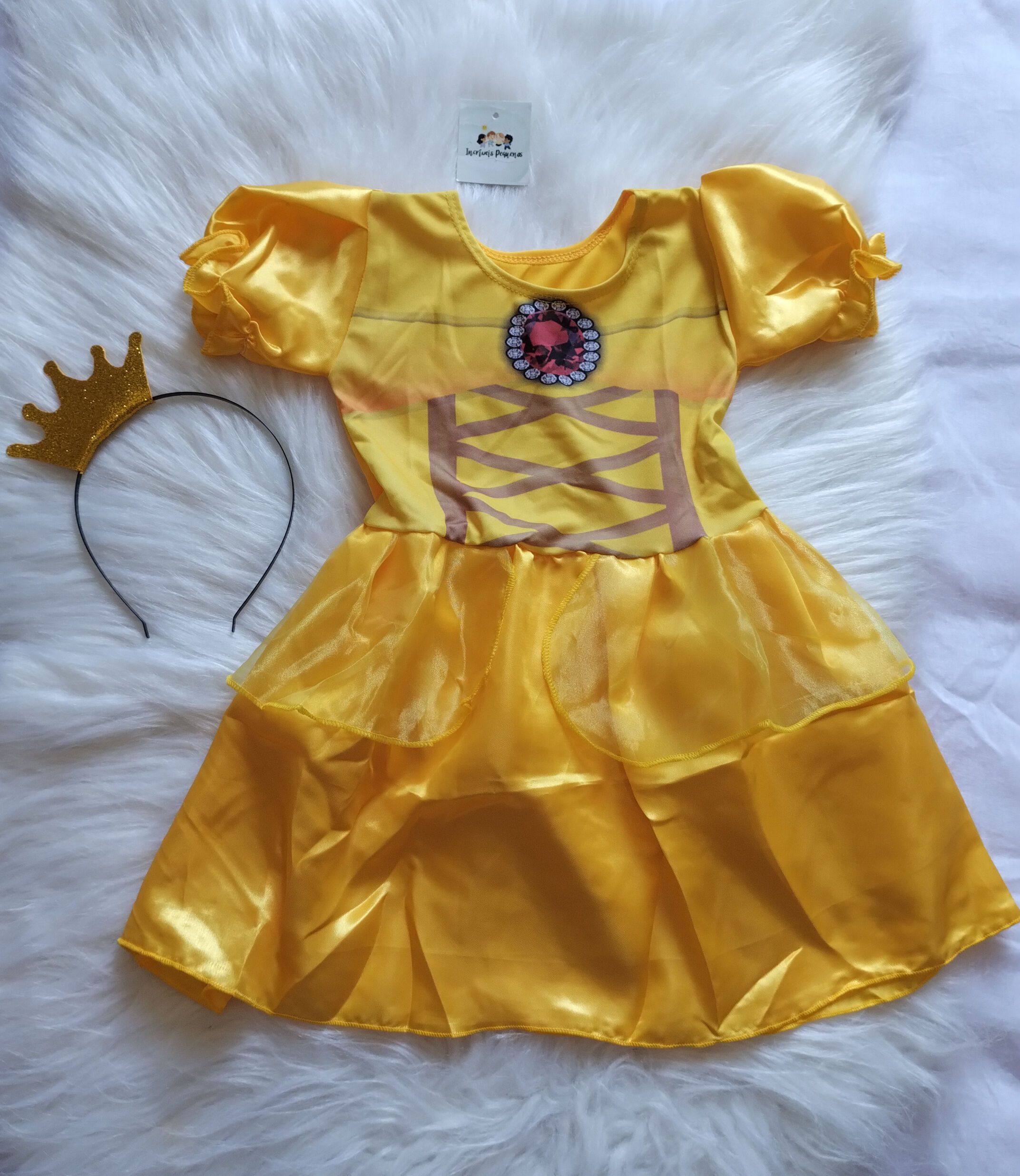 Fantasia Vestido Bela e a Fera Princesa Amarela Infantil Bebê ...