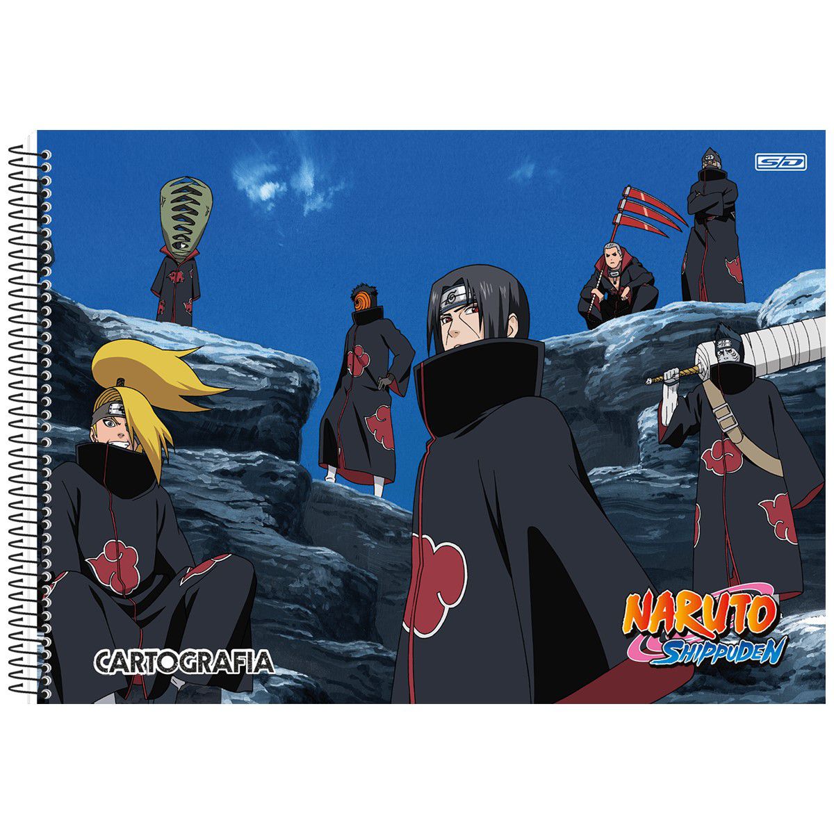 Caderno de Desenho Naruto Shippuden Preto - 60 Folhas - São Domingos - Casa  Joka