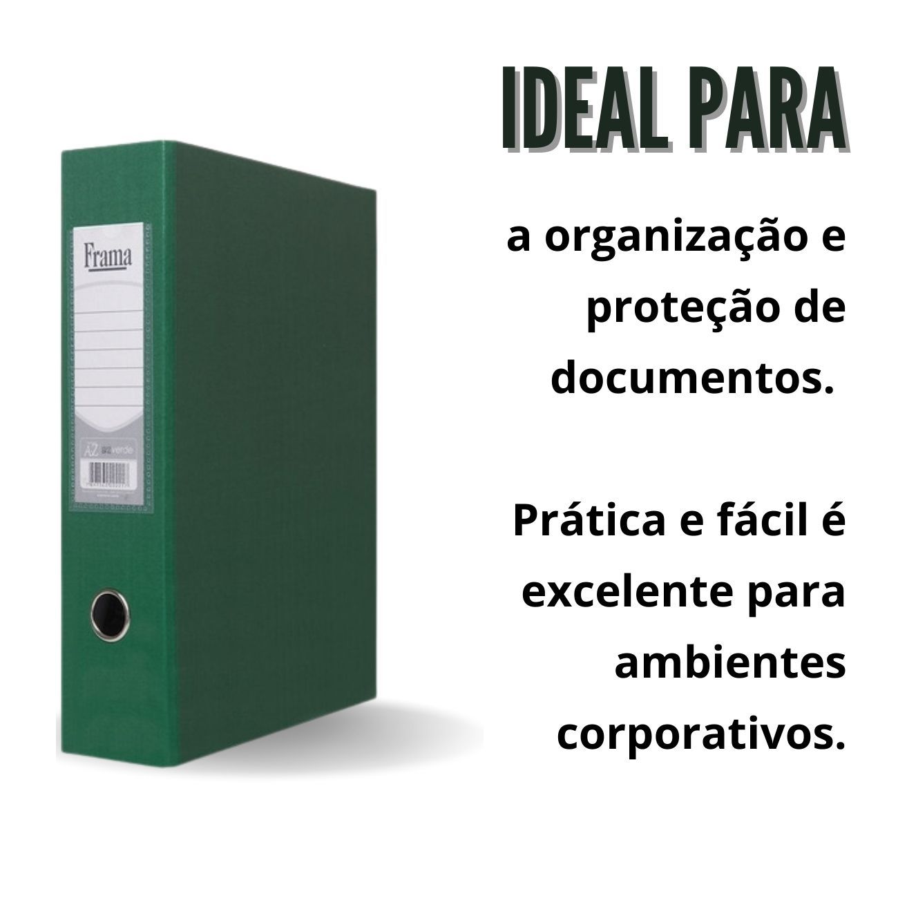 Pasta A-Z Registradora Ofício Lombo Largo Verde Usual Frama - Loja