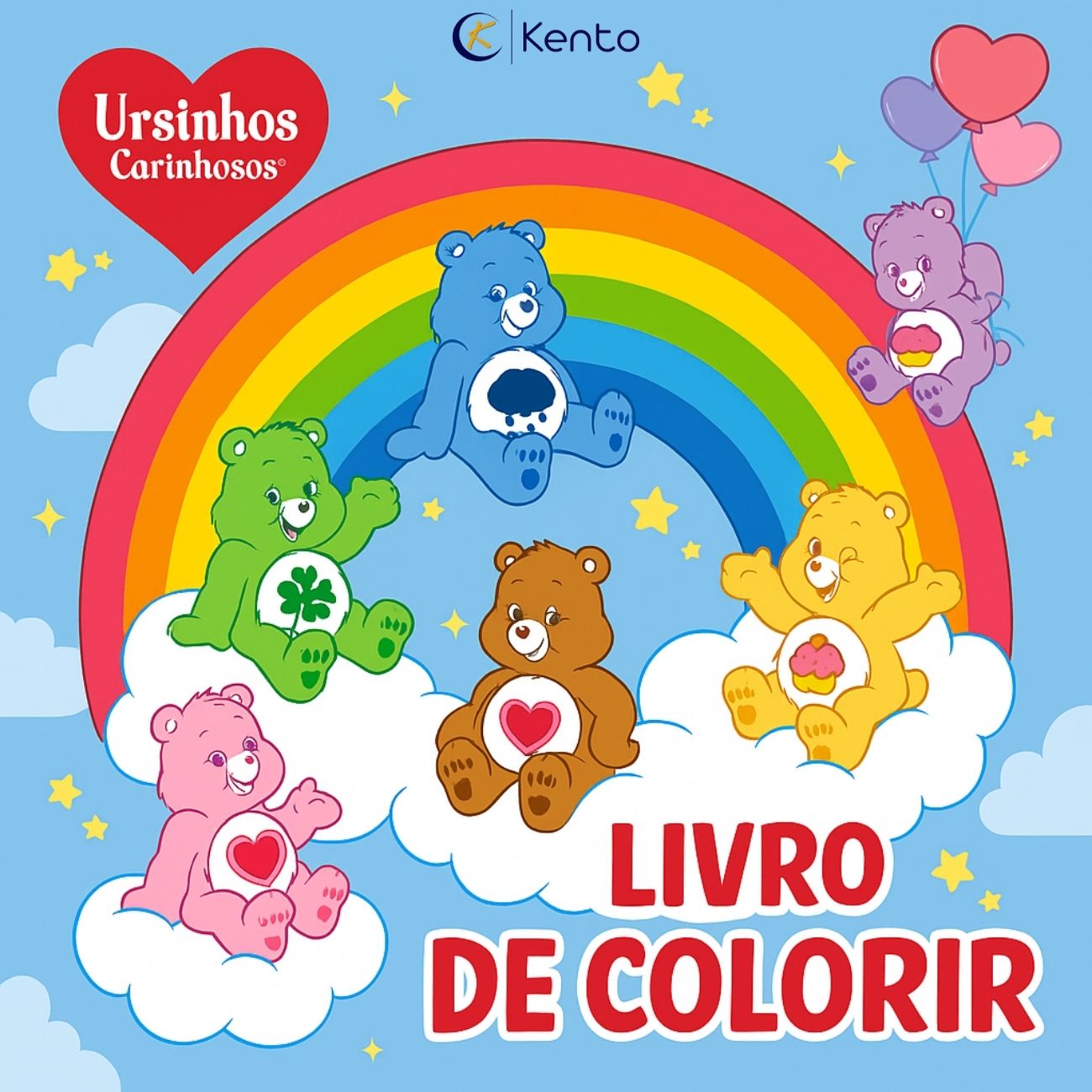 Livro de Colorir Espiral Capa Dura 48 folhas Ursinhos Carinhosos São ...