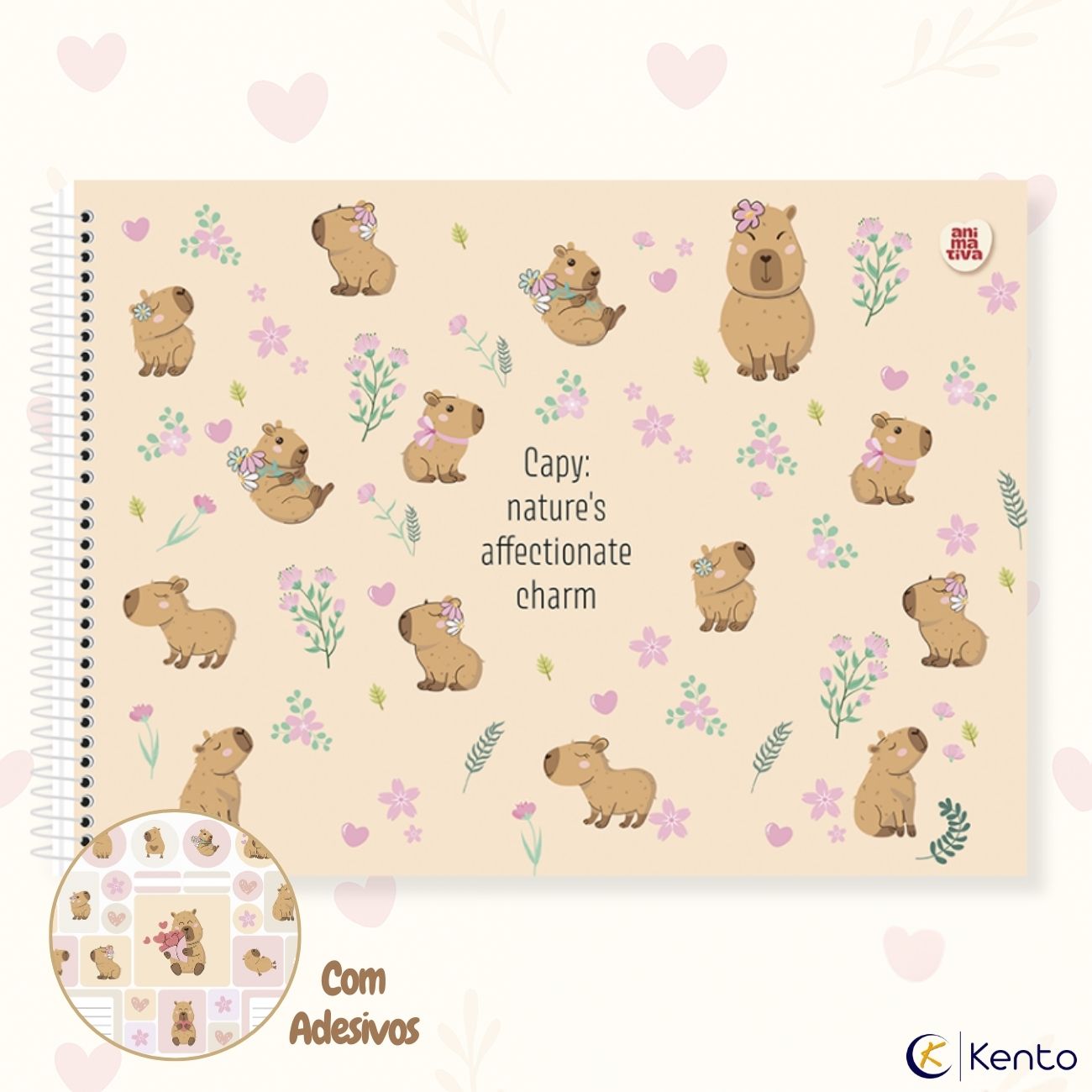 Caderno de Desenho Capa Dura Capivara 60 Folhas - Loja Kento ...