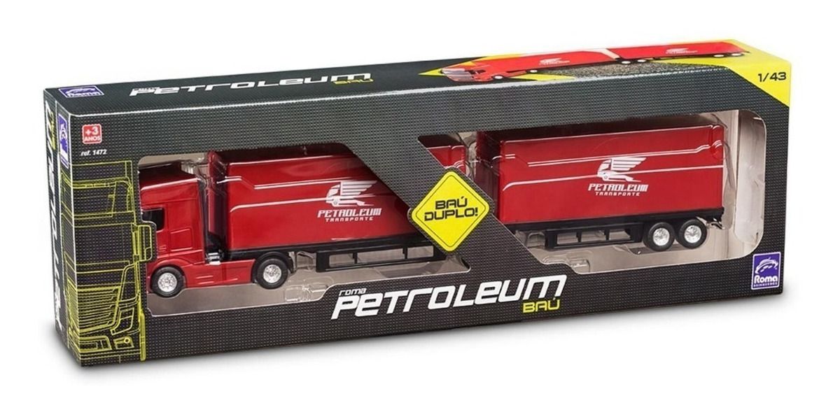 Carreta Bitrem Baú De Brinquedo Petroleum Roma Brinquedos - ShopJJ